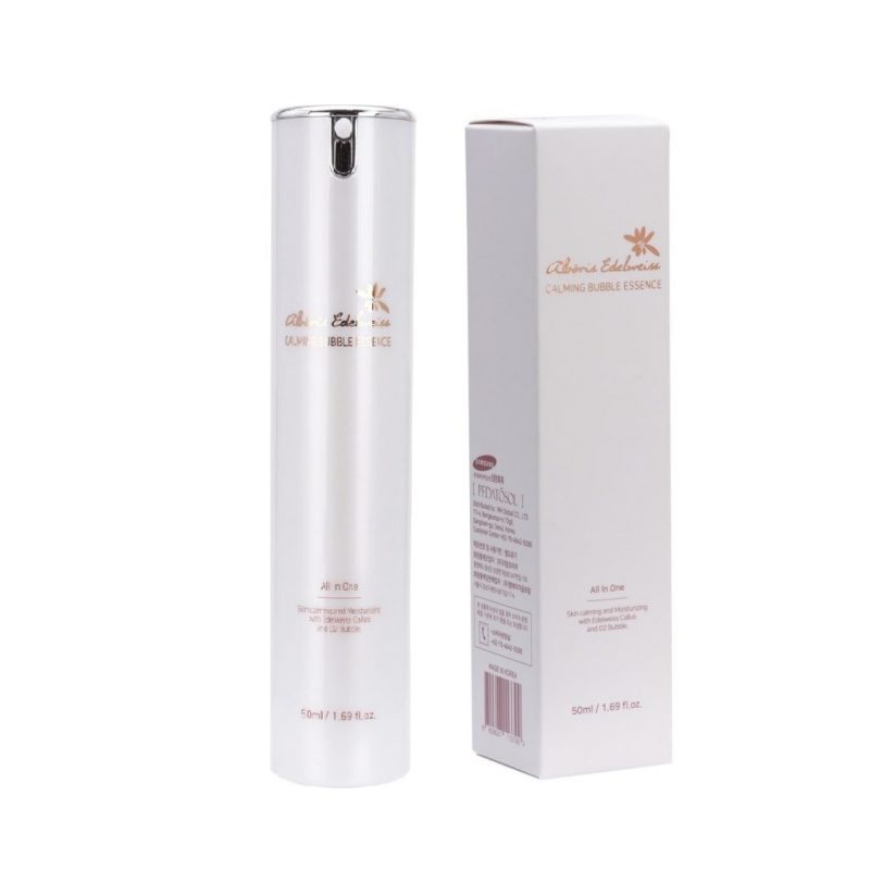 Успокаивающая кислородная эссенция Pedatosol Alboris Edelweiss Calming Bubble Essence 50 мл Успокаивающая кислородная эссенция Pedatosol Alboris Edelweiss Calming Bubble Essence 50 мл